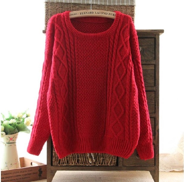 经典韩版女装英伦复古粗麻花粗棒针织宽松毛衣短款外套