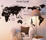 可移除世界地图旅行墙贴 客厅餐厅办公室沙发背景墙装饰墙贴贴画