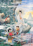 梵音阁坐姿观音观世音菩萨画像46可定绢丝布油画布锦缎装唐卡佛教
