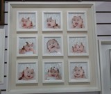 创意九宫格相框 25寸韩式实木相框 高档相片墙婚纱儿童挂墙相框