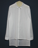 若非知遇.ROFI 原创设计男装品牌本白色质朴长短设计长款长袖衬衫