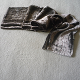 外贸丝绒围巾 100%桑蚕丝围巾 双层真丝绒长巾 加厚 蛇纹
