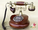 高档仿古电话机欧式电话实木复古电话机古董老式固定电话座机免邮