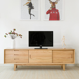 实木电视柜简约现代1.8M客厅电视柜北欧宜家小户型橡木电视机柜