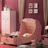 儿童床 卡通床 汽车床 女孩 公主床 马车床 粉色 组合套房包物流