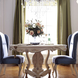 新古典圆餐桌 特价后现代餐桌椅组合 简约欧式实木洽谈桌白色饭台