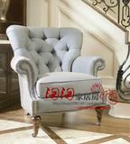 冲钻 热品 白色简约地中海欧式客厅组合布艺单人沙发老虎椅小户型