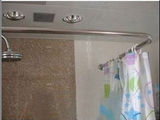 304加厚不锈钢转角L形浴室浴帘杆 卫生间晾衣杆不下垂合金件90*90