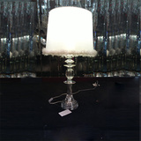 水晶台灯 卧室床头灯 欧式 奢华 客厅 古典温馨浪漫 白色羽毛台灯