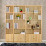特价实木书柜简约实木书架松木书柜实木书柜儿童自由组合柜1.8米