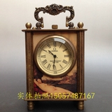 古玩古董 纯铜老式机械钟 机械表 老钟表 珐琅彩画欧式老座钟