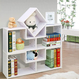 宜家置物柜创意小书柜简约现代儿童书架韩式个性自由自合格子木柜