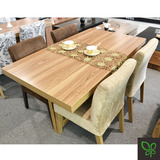 米基家居 木质板式餐桌 浅木色小户型桌子 温馨宜家 简约现代餐桌