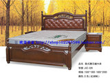 欧式实木家具床雕花双人床公寓工程橡木床 1.5米1.8米床促销批发