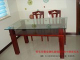 橡木实木餐桌椅钢化玻璃简约现代中式长方形双层无安装之忧