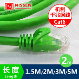 日线 草绿色 日本原装cat6a超六类网线纯铜双绞线机制成品跳线2米