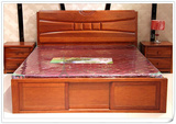 全实木床 海棠木家具 1.5米、1.8米海棠木双人床 高箱床储物床