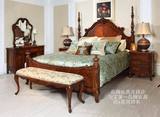 居美林美式床欧式实木双人床卧室仿古实木雕刻床美式乡村实木大床