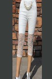 包邮2016夏季蕾丝薄款七分打底裤修身显瘦弹性小脚裤白色透肉女裤