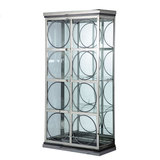 后现代不锈钢酒柜 时尚简约精美钢化玻璃透明玄关 存储物酒柜