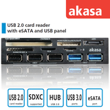 akasa2.0软驱位内置读卡器usb3.0cf32g面板合一包邮MMC卡欧美
