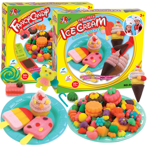 3d彩泥冰淇淋 qq糖 蛋糕 汉堡模具工具套装玩具