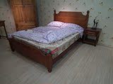 地中海白色1.5单人床美式白橡木1.8双人床全纯实木1.2米儿童床U01