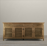 出口外贸原单 美式法式复古风格实木家具 百叶餐边柜 橡木碗柜