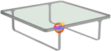U F table 0.85米 304不锈钢设计师玻璃/实木茶几
