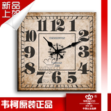 中式正方形钟表个性客厅挂钟现代创意钟静音大壁钟欧式时尚石英钟