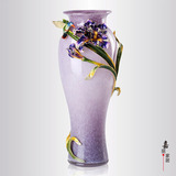 嘉丽家居水晶紫色玻璃花瓶 装饰品摆设客厅 欧式彩色工艺品艺术品
