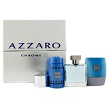 现货AZZARO Chrome 淡香水套装:香水50ml+止汗膏75g+须后乳75g