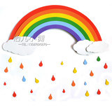 幼儿园教室墙面布置环境布置主题墙材料 卡通泡沫雨后彩虹装饰贴