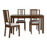 正品宜家ikea比约斯/伯尔杰一桌四椅 餐桌餐椅组合 实木饭厅桌椅