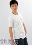 100%纯棉男士白色短袖空白纯色文化T恤衫 打底圆领烫画体恤衫多色