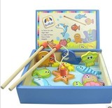 法国BOIKIDO儿童宝宝木制益智海洋生物磁性钓鱼玩具木盒亲子游戏