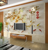 大型壁画视觉立体电视沙发卧室婚房背景墙纸墙画软包温馨花卉壁纸