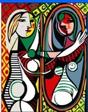 数字油画包邮手绘diy抽象欧式人物油画客厅6075名画毕加索镜中女