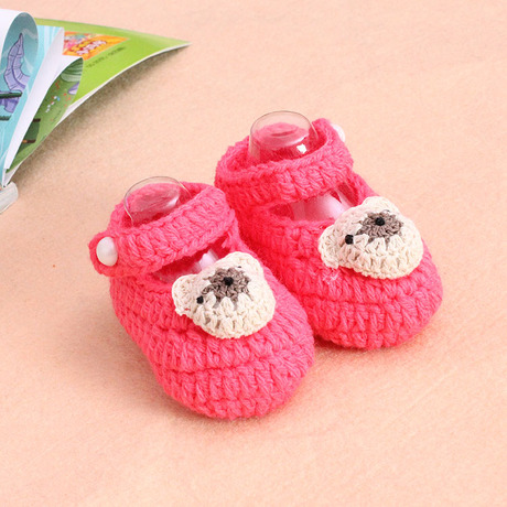 手工编织鞋 婴儿学步鞋 保暖鞋 卡通毛线鞋 宝宝