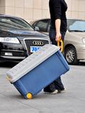 厂家直销 汽车用品车载拉手收纳整理箱后备箱塑料储物置物箱带轮