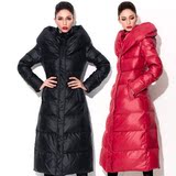 雅莹2015冬新款正品代购女加长加厚款羽绒服高端大牌亮面修身大衣