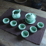 陶瓷器龙泉青瓷梅子青 茶具套装 功夫茶具 三才盖碗 青瓷茶具特价