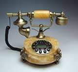 仿古复古典电话机 老式电话 天然玉石电话 和平使者欧式座机