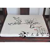 [嘉]中式古典红木家具官帽椅刺绣坐垫扬州绘画系列-玉兰花开