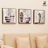 云图创意客厅现代简约抽象静物挂画餐厅卧室壁画有框布艺画装饰画