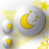LAMPDA韩国正品圆形星星月亮太阳卡通儿童房壁灯卧室床头夜灯