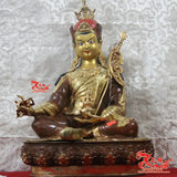 藏传佛教进口尼泊尔精品佛像 铜半鎏金 莲花生大士佛像 高1.5尺