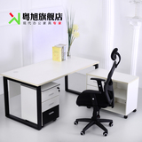粤旭办公家具办公桌 单人经理主管桌 老板总裁桌 黑白简约现代型