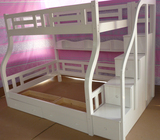 韩式田园公主成人高低床子母床全实木上下铺床双层床1.5米踏步床