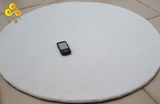 明易 进口100%纯羊毛地毯房间卧室地毯圆形地毯纯色地毯米白M-809